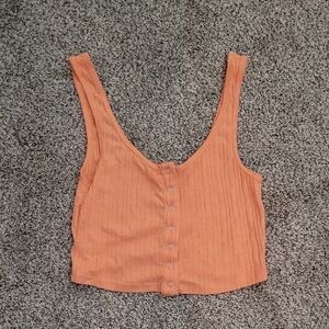 PacSun Orange Ribbed Crop Tank Top